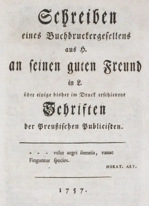 (Heyne,C.G.). – Schreiben eines Buchdruckergesellens aus H