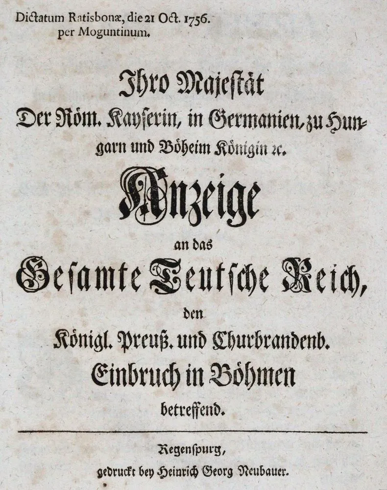 Maria Theresia, Erzherzogin von Österreich. – Jhro Majestät Der Röm