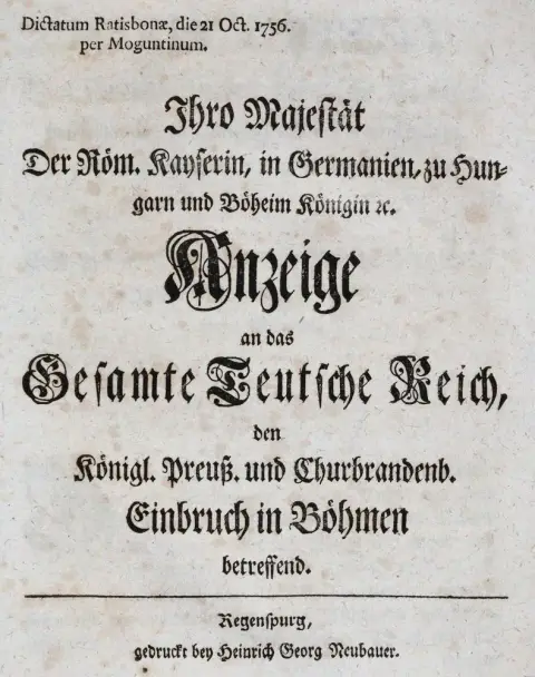 Maria Theresia, Erzherzogin von Österreich. – Jhro Majestät Der Röm