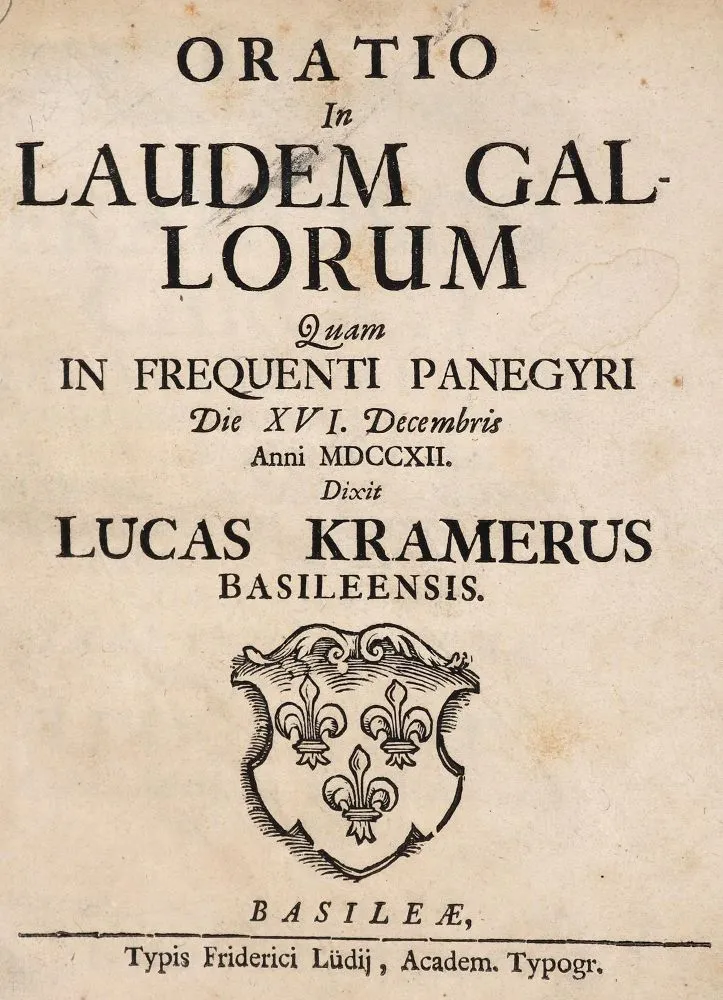 Krämer,L. – Oratio in laudem gallorum quam in frequenti panegyri