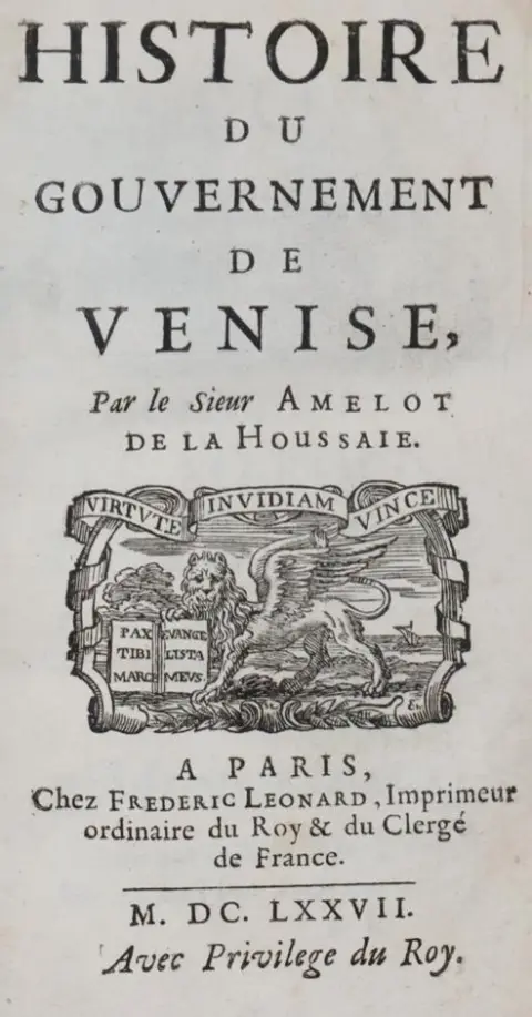 Amelot de la Houssaie,(A.N.). – Histoire du Gouvernement de Venise