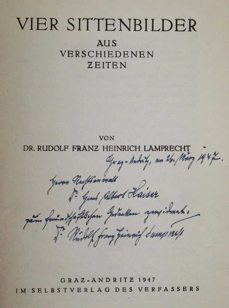 Lamprecht,R.F.H. – Sammlung Rudolf Franz Heinrich Lamprecht: 2 Schriften (jwls