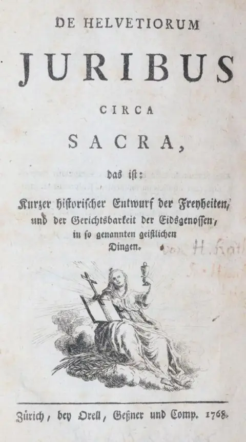 (Balthasar,J.A.F.v.). – De Helvetiorum Juribus circa Sacra, that is: Brief historical outline of the liberties and jurisdiction of the Confederates...