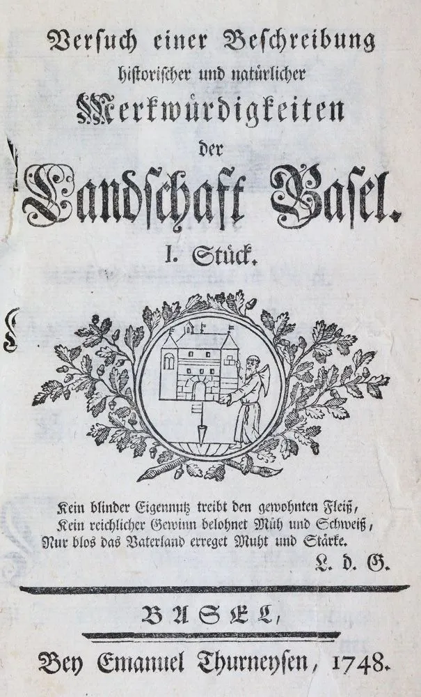 (Bruckner,D.). Essai d'une description des curiosités historiques et naturelles de la région de Bâle