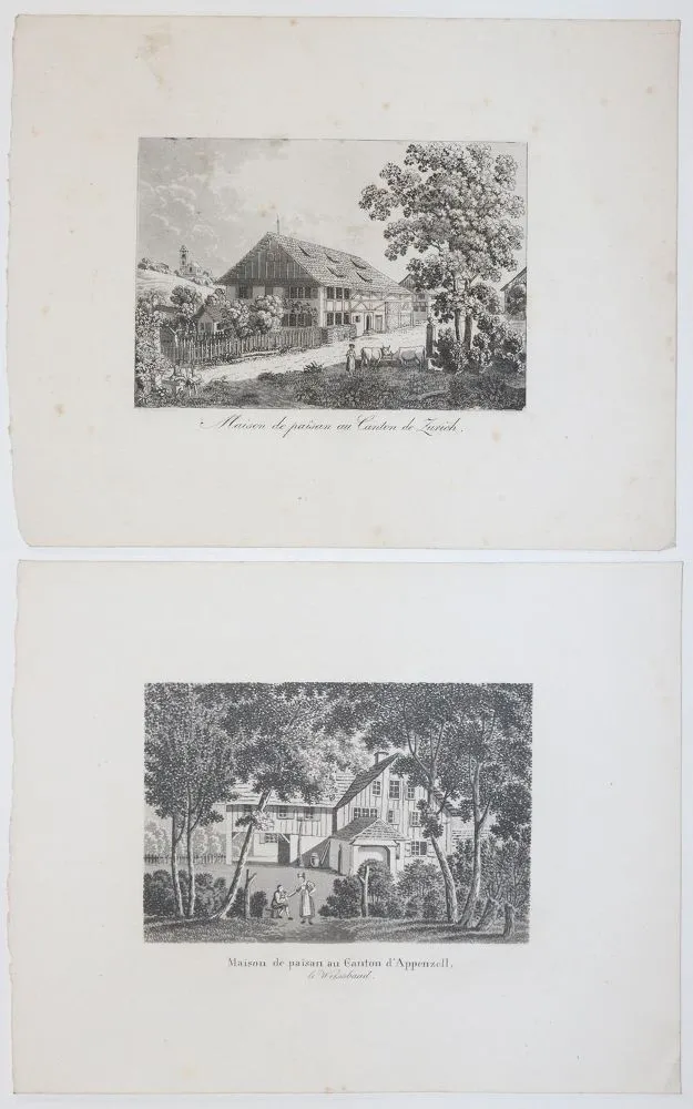 (Keller,H. a R.H.Füssli). – Collection des habitations rurales dans les XXII cantons de la Suisse