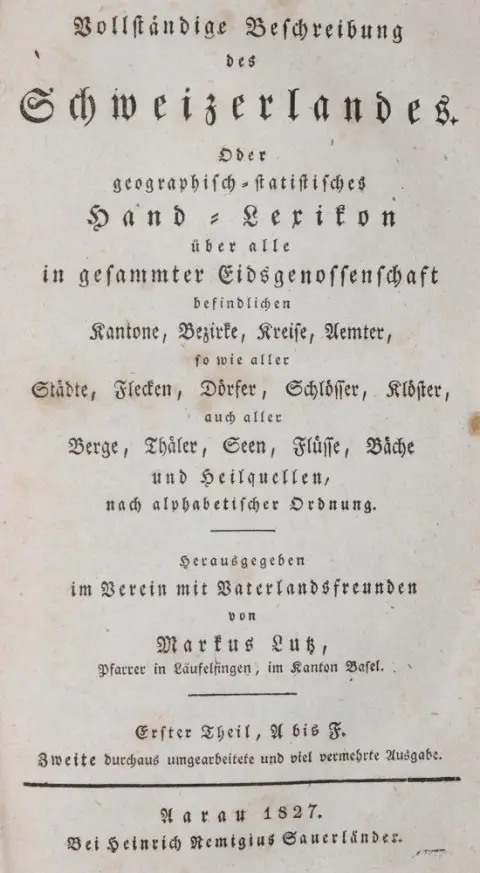 Lutz,M. – Volledige beschrijving van Zwitserland