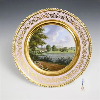 Assiette Biedermeier "Seeberg bei Salzungen". KPM Berlin