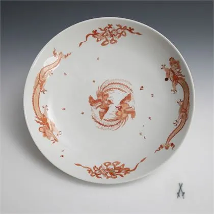Assiette baroque de la Confiserie royale de la cour de Dresde. Meissen