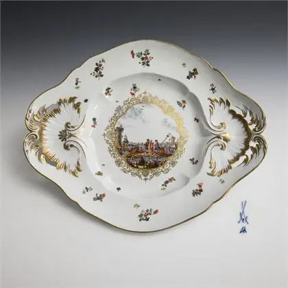 Rare présentoir avec peinture de commerce vers 1774. Meissen