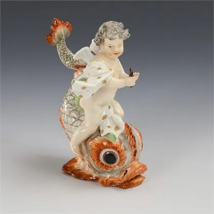Putto sur dauphin. Meissen