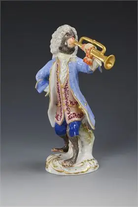 Affe als Trompeter. Meissen