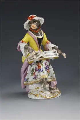 Affe als Sängerin. Meissen