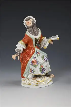Affe als Sängerin. Meissen