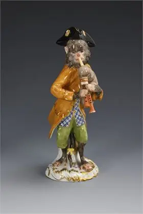 Affe als Dudelsackspieler. Meissen
