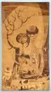 Zeiner, Helmut, né en 1921 Linz – Tableau en marqueterie, divers bois, 77 x 41,5 cm, "Composition figurative", monogrammé, réf. : Artprice ;