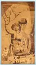 Zeiner, Helmut, né en 1921 Linz – Tableau en marqueterie, divers bois, 77 x 41,5 cm, "Composition figurative", monogrammé, réf. : Artprice ;