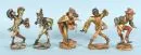 Morris dancers, 5 pieces – wood, polychrome, each on base, H = 17 cm, 2nd half 20th c., 2 with slightly damaged hands;