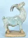 Ibex – ceramic figurine, polychrome glazed, on base plate, approx. 51 x 37 x 22 cm, under the base indistinctly hand-signed and dated (20)01