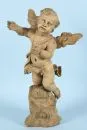 Ange – bois (décapé), sur socle nuageux, H= 60 cm, 18e s., mains endommagées ;