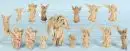 Anges, 15 pièces – Bois, partiellement polychrome, H= 7,5-17,5 cm