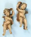 Paire d'anges – Bois, partiellement teinté brun, H= 33 cm, moderne