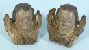 Têtes d'anges, 2 pièces – Bois, polychrome, H= 13 cm, probablement 18e s.
