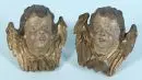 Têtes d'anges, 2 pièces – Bois, polychrome, H= 13 cm, probablement 18e s.