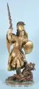 Archange Michel – bois, polychrome et doré, sur plaque de socle marbrée, H= 94 cm, vers 1700, avec console murale moderne, H= 19 cm