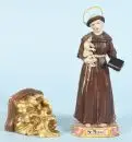 Saint Antoine – bois polychrome, sur socle, H= 21 cm, XIXe s., avec console murale ornée, H= 8 cm