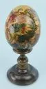 Œuf d'icône "Saint Georges" – bois, laqué, peint à la main et monogrammé, H= 11 cm, avec support tourné, probablement Grèce, 20e s.
