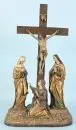 Groupe de crucifixion – plâtre, polychromé, croix en bois, 70 x 40 x 15 cm, monogramme "KW", vers 1900, main de Marie-Madeleine endommagée, têtes…