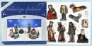 Nativity figures, 10 pieces – synthetic material, mostly with fabric clothing, H= 3-16.5 cm, Holy Family, Three Wise Men, ox and donkey, original packaging
