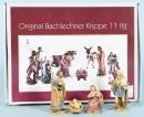 Krippenfiguren, 11 Stück – Kunstmasse, farbig gefasst, H= 2-7 cm, nach der Bachlehner Krippe, OVP;