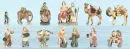Nativity figures, 13 pieces – Synthetic material, polychrome, H= 7-13 cm, incl. Holy Family, peasants, camels