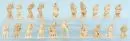 Krippenfiguren, 20 Stück – Holz, H= 8-11 cm, meist Hirten und Bauern;