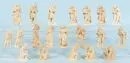 Nativity figures, 20 pieces – wood, H= 8-12 cm, mostly shepherds and peasants