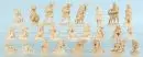 Figurines de crèche, 25 pièces – bois, H= 5-9 cm, surtout bergers et paysans