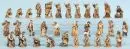 Kerststal figuren, ca. 30 stuks – hout, polychroom, H= 6-10 cm, meest herders en boeren