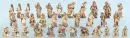 Krippenfiguren, ca. 30 Stück – Holz, farbig gefasst, H= 6-10 cm, meist Hirten und Bauern;