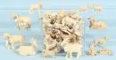 Figurines de crèche, env. 40 pièces - animaux – bois, H= 3-8 cm, surtout moutons et chiens