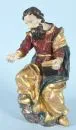 Saint masculin avec livre – Bois polychrome, partiellement doré et argenté, assis sur nuage, H= 35 cm, probablement 19e s., main rapportée