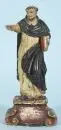 Saint religieux avec livre – bois polychrome, sur socle incurvé, H= 27 cm, XVIIIe s., 1 main endommagée