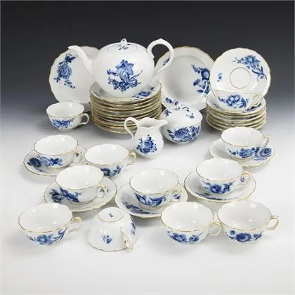Čajový servis "Blaue Blume". Meissen