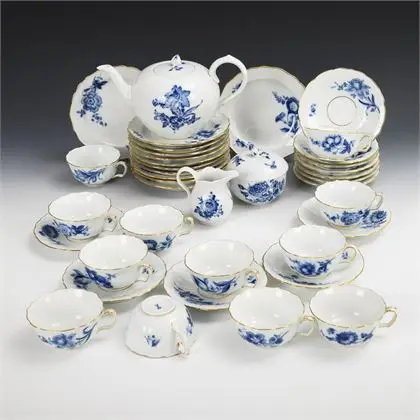 Čajový servis "Blaue Blume". Meissen