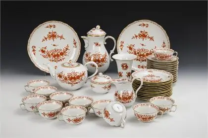 Čajová souprava "Indisch Koralle". Meissen