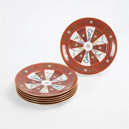 6 dinner plates "Siang Rouge / Gödöllő". Herend