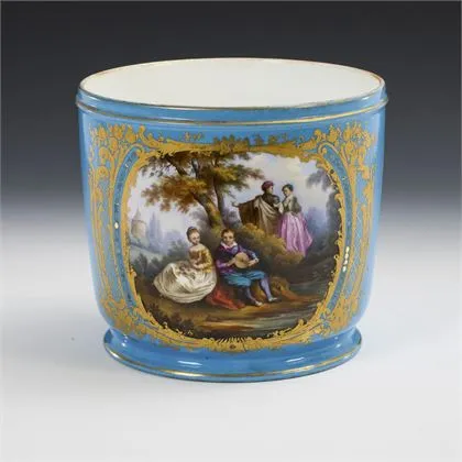 Osłonka na doniczkę z malarstwem Watteau