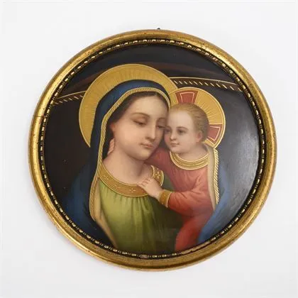 Porcelánový obraz: Madona s dítětem