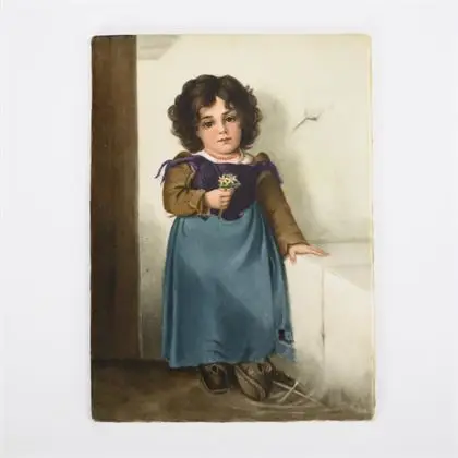 Peinture sur porcelaine : portrait d'enfant. KPM Berlin