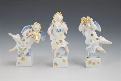 3 anges miniatures. Meissen